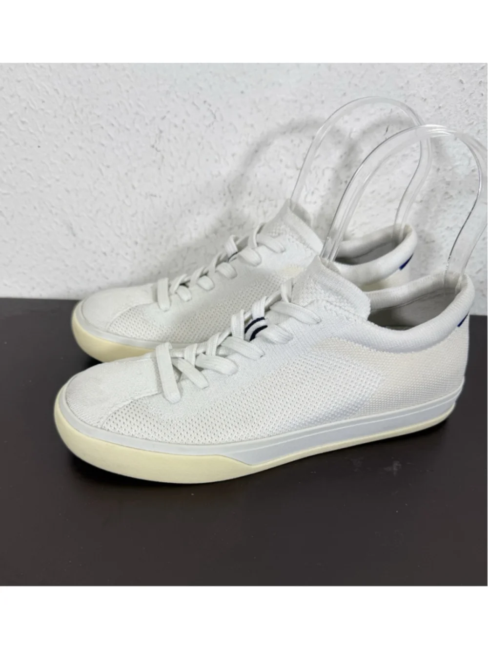 Rothy's The Lace Up Sneaker in White Women's Size 6 Preppy Luxury Sporty $169